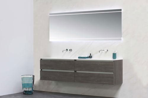 曲靖Bathroom basin, white rectangular, light